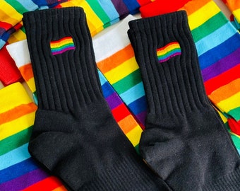 LGBTQ Rainbow Socks, Rainbow Socks, Gay Pride Socks, CSD Festival Outfit, One Love Socks, Love is Love Socks, Gift for Gay Men