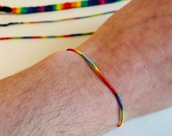 GAY PRIDE BRACELET, rainbow bracelets, rainbow anklet, Csd festival wristband, gay friendship bracelet, gift for lesbians bi trans