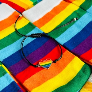 HBTQ regnbågshjärtarmband, regnbågssmycken, Pride-fotlänk, Queer-armband, HBTQ-armband, CSD-festivalarmband, Pride Gay-armband