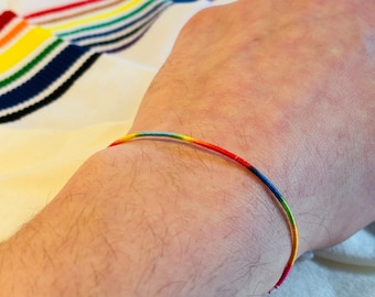 LGBTQ Rainbow Bracelet, Rainbow Jewelry, Pride Anklet, Queer Bracelets, LGBT Wristband, CSD Festival Friendship Bracelet, Gay Gift