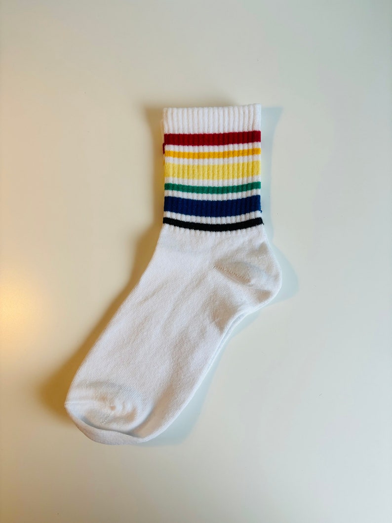 LGBTQ PRIDE Socks, One Love Rainbow Outfit, Love is Love Clothing, Queer Fashion, Gift for Gays, Gift Idea for Trans Bi Lesbians PRIDE Weiss