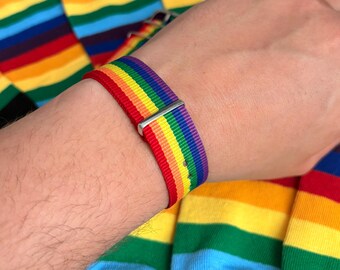 Rainbow bracelet, rainbow jewelry, LGBTQ Pride anklet, queer bracelets, gay bracelets, CSD festival bracelet, Pride Month band gift