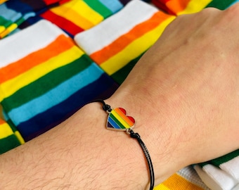 LGBTQ rainbow bracelet, rainbow jewelry, Pride anklet, queer bracelets, OneLove bracelet, CSD festival outfit, Pride Month gift idea
