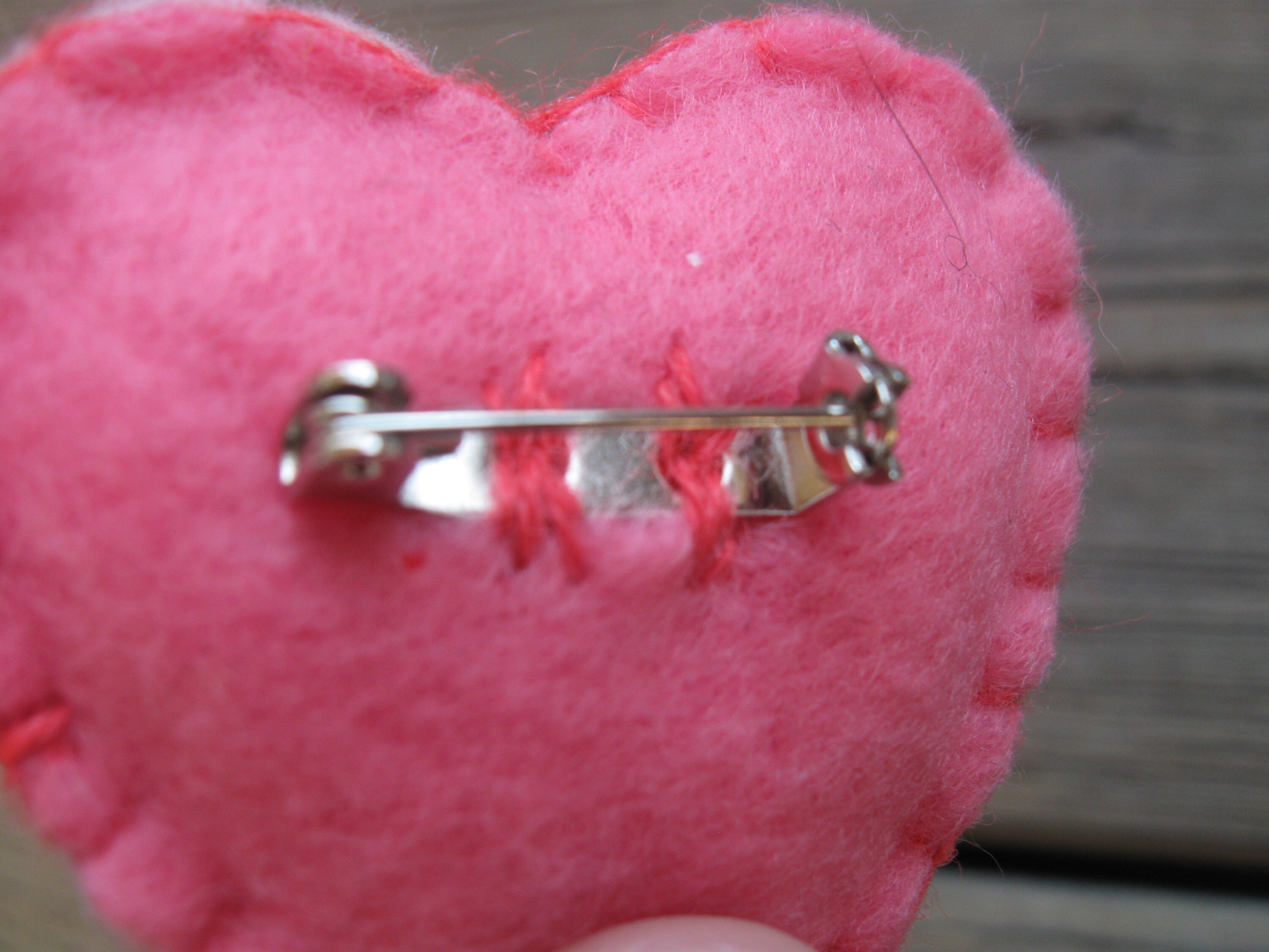 Pretty in PINK HEART PIN Felt Brooch Valentine Etsy