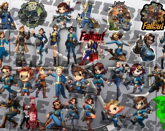 Fallout - 33 Design PNG Bundle | Wasteland | Video Game | DIY Shirt Decal | Stickers Design | Digital Files PNG Digital Download | Vault