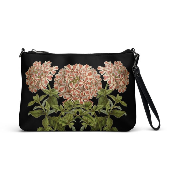 Black & Pink Botanical Crossbody bag