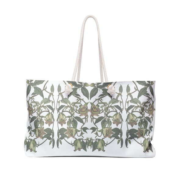 Cream Botanical Weekender Bag