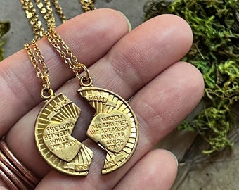 Mizpah Coin Blessing Necklace Couple Necklace the Lord Watch