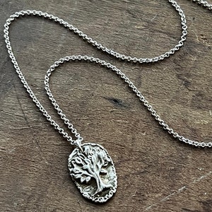 Handgemachte Fein Silber Baum des Lebens Anhänger Halskette - Sterling Kette