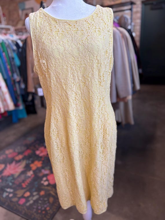 ralph lauren yellow lace dress Lauren Ralph Lauren Lace Sheath Dress