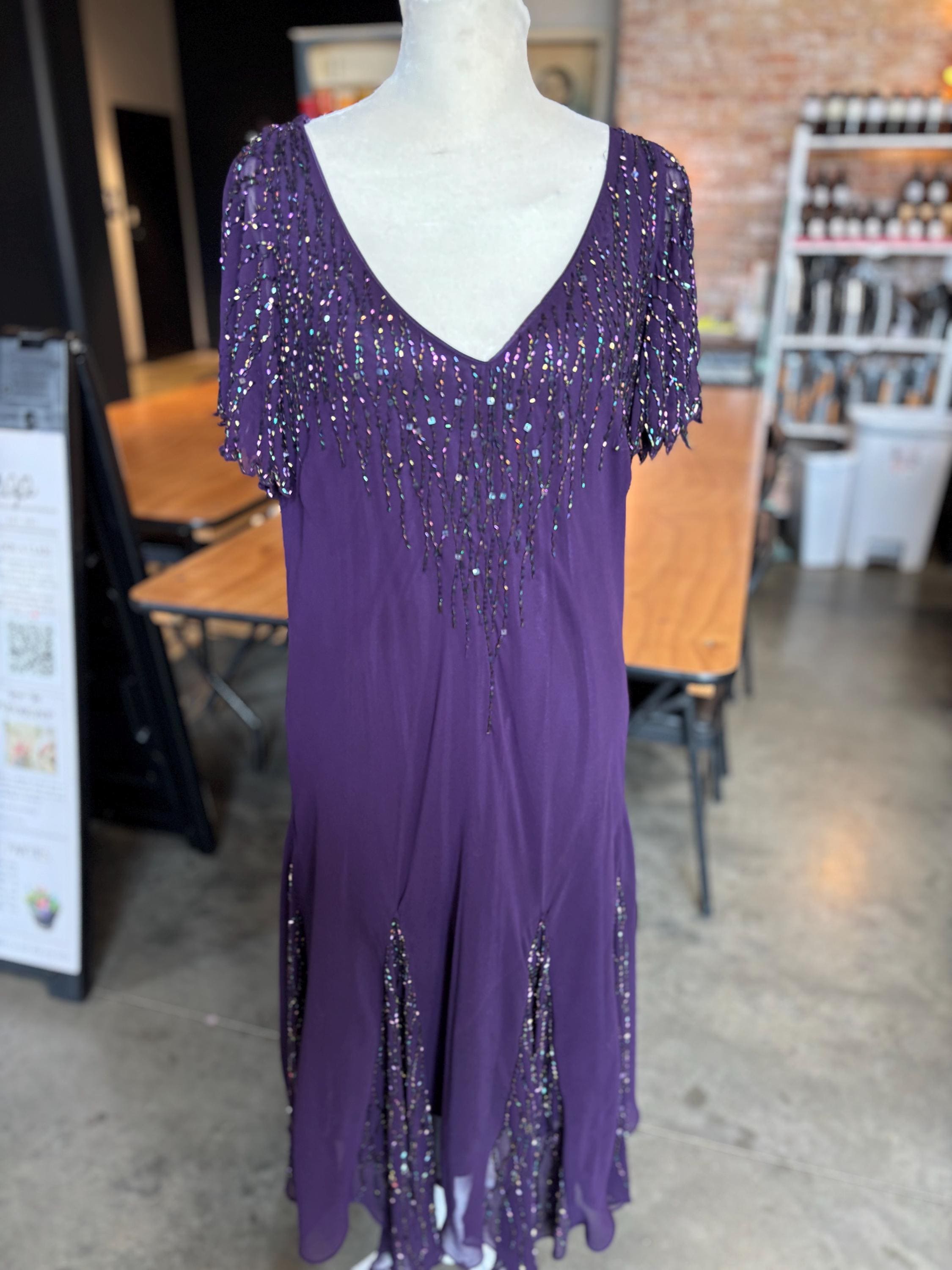 open lace back dress Prosperina Blake Cotton Reversible Shift Dress In Violet Blooms main image 1