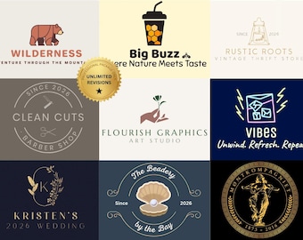 Custom Logo Design, Boutique Logo, Photography Logo, Business Logo, Professional Logo Design, Wedding Logo, Shop Logo, Logo Maker