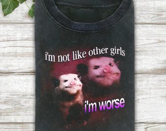 Vintage 90s Wacky Opossum Shirt, Funny Possum I'm Not Like Other Girls I'm Worse Shirt, Funny Possum Graphic Shirt, Funny I'm Worse Shirt