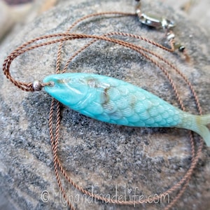 Vintage Lucite Sardine Fish Necklace || Minimalist Jewelry | Cute Fish Necklace | Fish Lover | Summertime | Sardine Fish Necklace Under 25