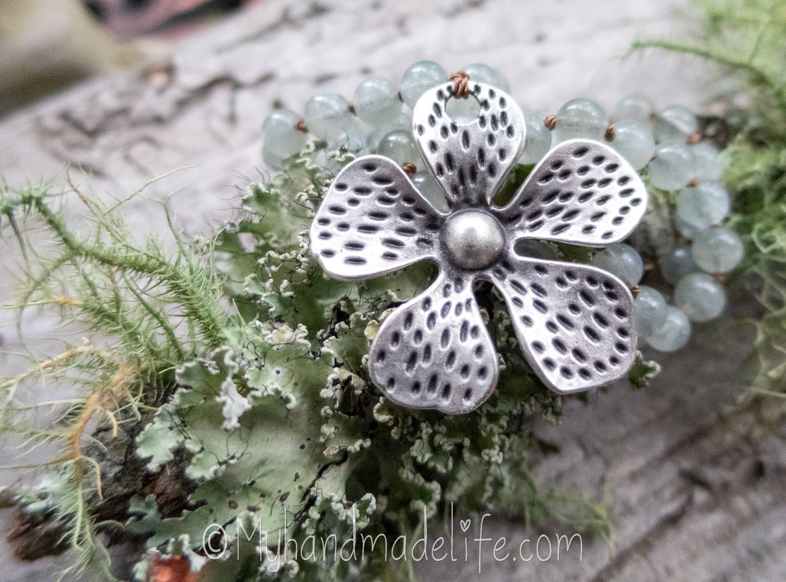 Flower Necklace | Loves Me Loves Me Not | Moonstone | Hand