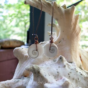 Operculum Shell Earrings Shiva Eye Shell Earrings Earthy and Organic Boho Hippie Third Eye Chakra Natural Shell Earrings Under 20 image 10