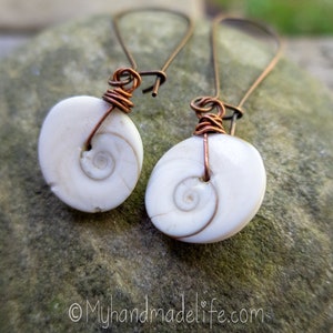 Operculum Shell Earrings Shiva Eye Shell Earrings Earthy and Organic Boho Hippie Third Eye Chakra Natural Shell Earrings Under 20 image 7