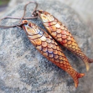 Vintage Gold Lucite Sardine Fish Earrings: German Novelty Jewelry