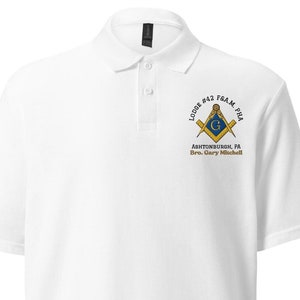 Masonic Shirt | Custom Embroidered Freemason Polo Shirt Masonic Lodge Button Shirt Masonic Polo Shirt Customizable Apparel Personalized
