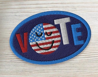 Vote Patch: Embroidered American Flag Political Patch