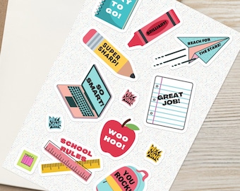 School Themed Reward Sticker Pack: Positive Teacher Stickers