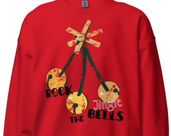 Rock the Jingle Bells Ugly Christmas Sweater | Rap Lyric Holiday Sweatshirt | Music Teacher Gift | Holiday Party Sweater | Unisex Sweatshirt