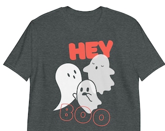 Hey Boo Ghost T-Shirt: Funny Halloween Party Shirt