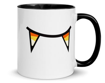 Candy Corn Vampire Mug | Halloween Coffee Cup with Color Inside