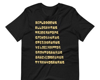 Dinosaur Names T-Shirt | Science Teacher Gift