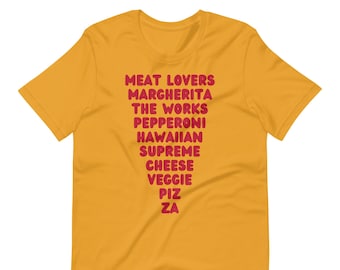 Pizza T Shirt | Pizza Lover T-shirt Foodie Gift Chef Gift Humorous Food TShirt for Pizza Party Pepperoni Pizza | crystal j. STUDIO