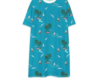 Tropical Print T-Shirt Dress: Island Vibes Vacation Clothes