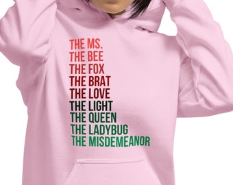 Women of Hip Hop Hoodie | Rhyme Queens of Hip Hop Ladies Female Rappers Sweatshirt Old School Rap Concert Hoodie DJ Gift Streetwear Fashion