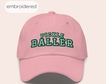 Pickleball Dad Cap: Bestickte ""Pickle Baller"" Cap aus Baumwolltwill."