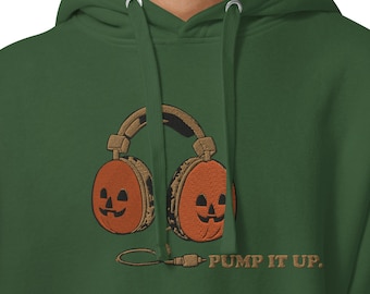 Embroidered Halloween Hoodie: Pumpkin Headphones DJ Gift