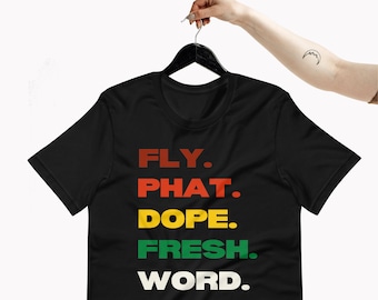 Urban Streetwear Old School Tshirt | 90s Hip Hop Tee Hip Hop Lover Gift Rap Shirt Graphic Tee DJ Gift Fly Dope Fresh Phat TShirt