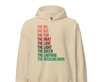 Women of Hip Hop Hoodie | Rhyme Queens of Hip Hop Ladies Female Rappers Sweatshirt Old School Rap Concert Hoodie DJ Gift Streetwear Fashion