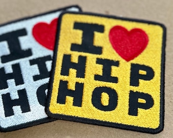 I Love Hip Hop Patch | DIY Patch Iron On Patch Rap Music Patch Hip Hop Party Accessories DJ Gift Hip Hop Fashion | crystal j. studio