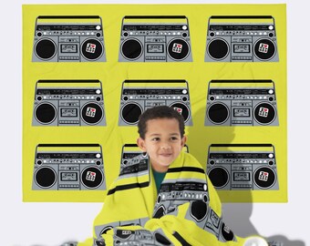 Old School Hip Hop Boombox Blanket | Cozy Home Gift Home Decor Hip Hop Accessories Hip Hop Memorabilia DJ Gift Hip Hop Home Fashion