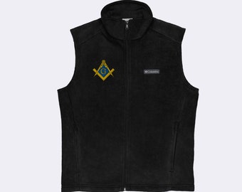 Columbia Fleece Vest | Mason Gift Masonic Vest Embroidered Fleece Vest with Embroidery Masonic Apparel Personalized Jacket Masonic Emblem