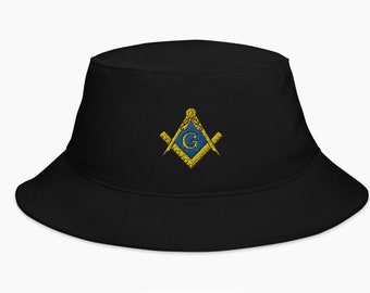 Mason Bucket Hat | Mason Gift Masonic Hat Embroidered Bucket Hat Embroidered Cap Masonic Apparel Personalized Accessories for Mason