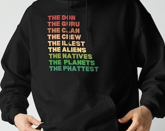 Hip Hop Hoodie | 90s Rapper Hoodie Music History Lover Gift Rap Artist Tribute Sweatshirt DJ Gift Rasta Colors Unisex Hoodie Rap