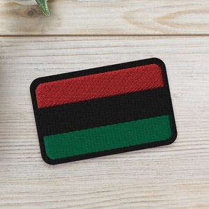 Juneteenth Patch | Pan African Flag Patch Red Black and Green Embroidered Patch Flag Afrocentric Gift Pan African Gift Black Pride Iron On