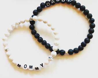 Matching Bracelet Set | Couples Bracelets | Beaded Jewelry Set | His and Hers Bracelets | New Mommy and Daddy Bracelets | New Parent Gift