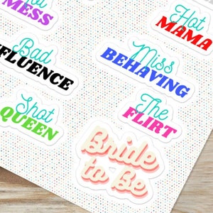 Bachelorette Stickers Funny Stickers for Bachelorette Party Girl Gang Party Favors Bride Tribe Stickers Bridal Party Sticker Sheet image 1