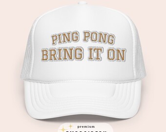 Ping Pong Hat | Ping Pong Accessories Ping Pong Lover | Funny Ping Pong Gift Custom Embroidered Trucker Hat Ping Pong
