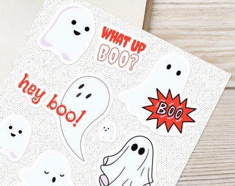 Cute Ghost Planner Stickers | Halloween Deco Sticker Pack
