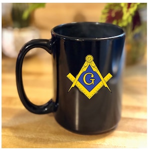 Masonic Mug | Masonic Gift Mug Group Gift for Masonic Lodge Gift Idea for Coffee Lover Mason Prince Hall Mason Black Coffee Mug Master Mason