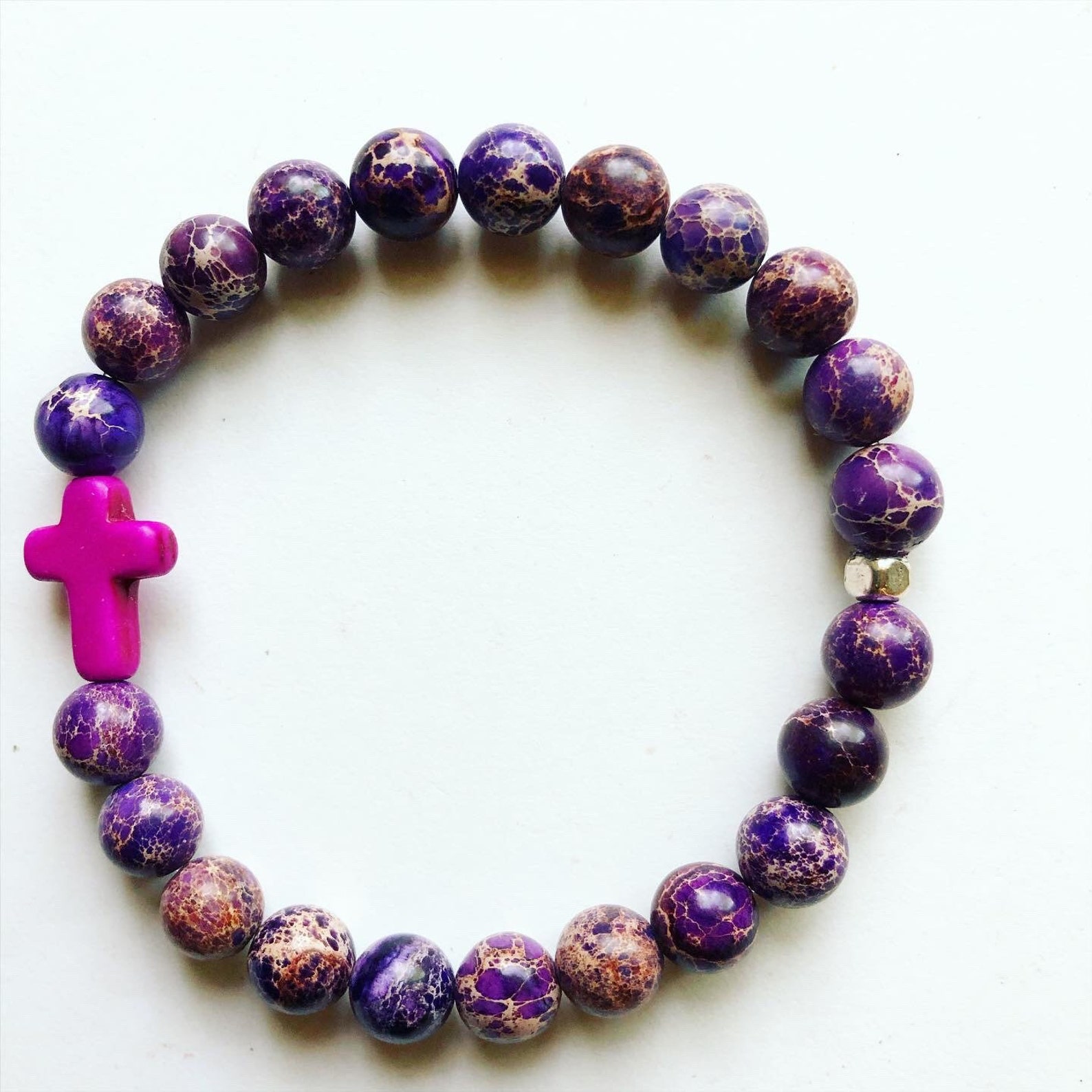 Cross stretch bracelet beaded christian bracelet beaded Etsy