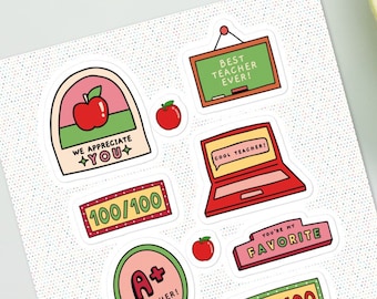 Teacher Sticker Pack | Teacher Appreciation Sticker Sheet | Thank You Decals| Teacher Gift Stickers | Encouragement Sticker Pack | Stickers