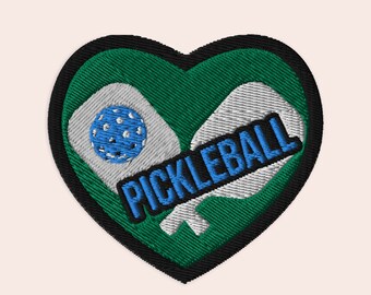 Embroidered Pickleball Patch: Iron-On Hat, Bag, or Jacket Accessory